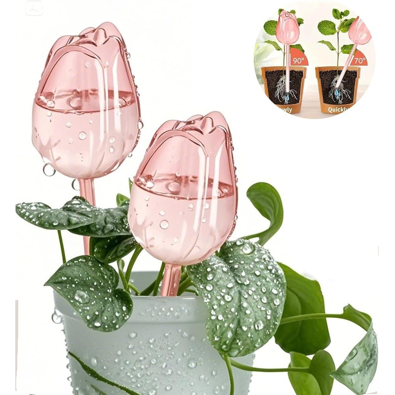 Rosa Tulpen-Pflanzenbewässerun – Plant Watering Globe Bewertung und Preis